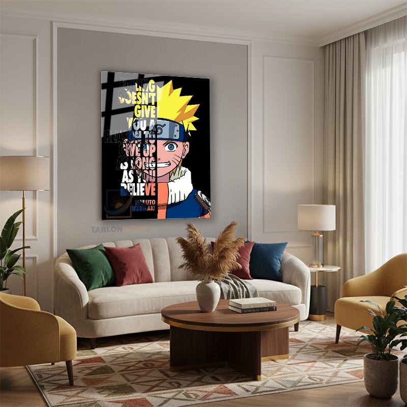 Dikey Cam Tablo Salon Duvar Tablosu Dikey Cam Naruto1 Yeni Ev Hediyesi Ofis Tablosu