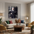 Dikey Cam Tablo Salon Duvar Tablosu Dikey Cam Renkli Klasik Ataturk Yeni Ev Hediyesi Ofis Tablosu