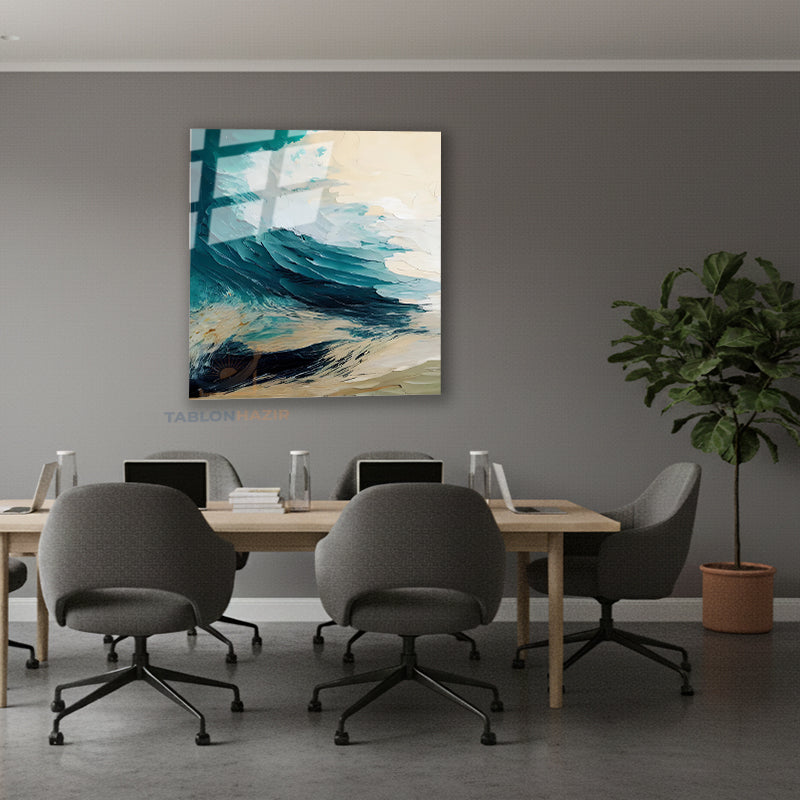 Dikey Cam Tablo Salon Duvar Tablosu Dikey Cam Soyut 0018 Yeni Ev Hediyesi Ofis Tablosu