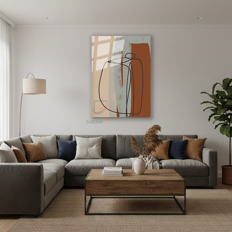 Dikey Cam Tablo Salon Duvar Tablosu Dikey Cam Soyut 0022 Yeni Ev Hediyesi Ofis Tablosu