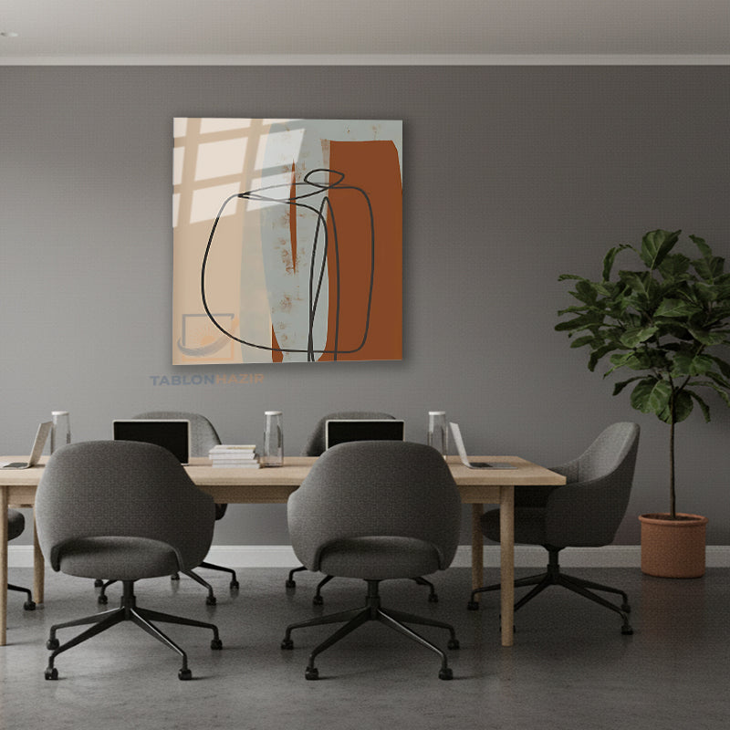 Dikey Cam Tablo Salon Duvar Tablosu Dikey Cam Soyut 0022 Yeni Ev Hediyesi Ofis Tablosu