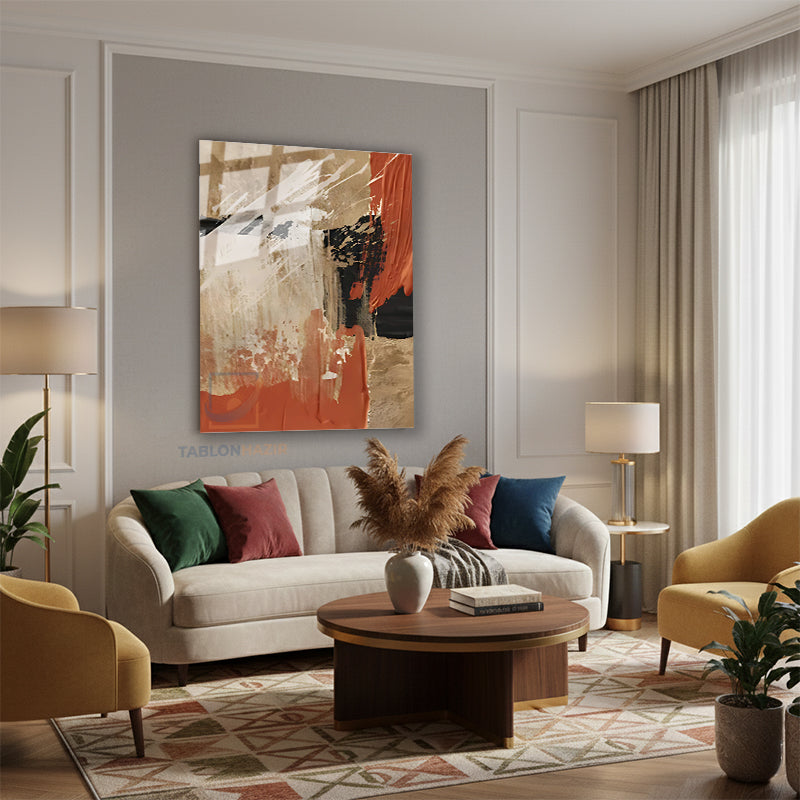 Dikey Cam Tablo Salon Duvar Tablosu Dikey Cam Soyut 0041 1 Yeni Ev Hediyesi Ofis Tablosu