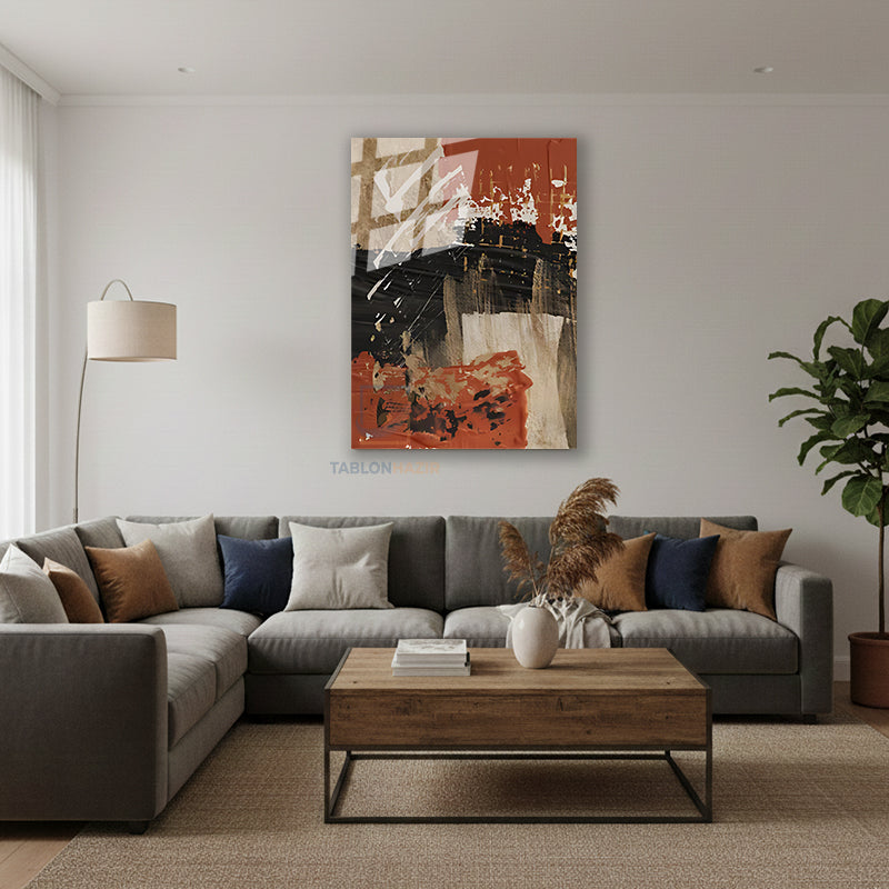 Dikey Cam Tablo Salon Duvar Tablosu Dikey Cam Soyut 0041 2 Yeni Ev Hediyesi Ofis Tablosu