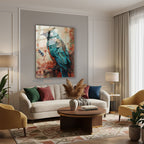 Dikey Cam Tablo Salon Duvar Tablosu Dikey Cam Stilkuş Yeni Ev Hediyesi Ofis Tablosu