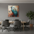 Dikey Cam Tablo Salon Duvar Tablosu Dikey Cam Stilkuş Yeni Ev Hediyesi Ofis Tablosu