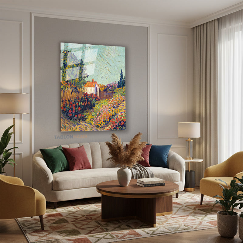 Dikey Cam Tablo Salon Duvar Tablosu Dikey Cam Unlu Manzara Yeni Ev Hediyesi Ofis Tablosu