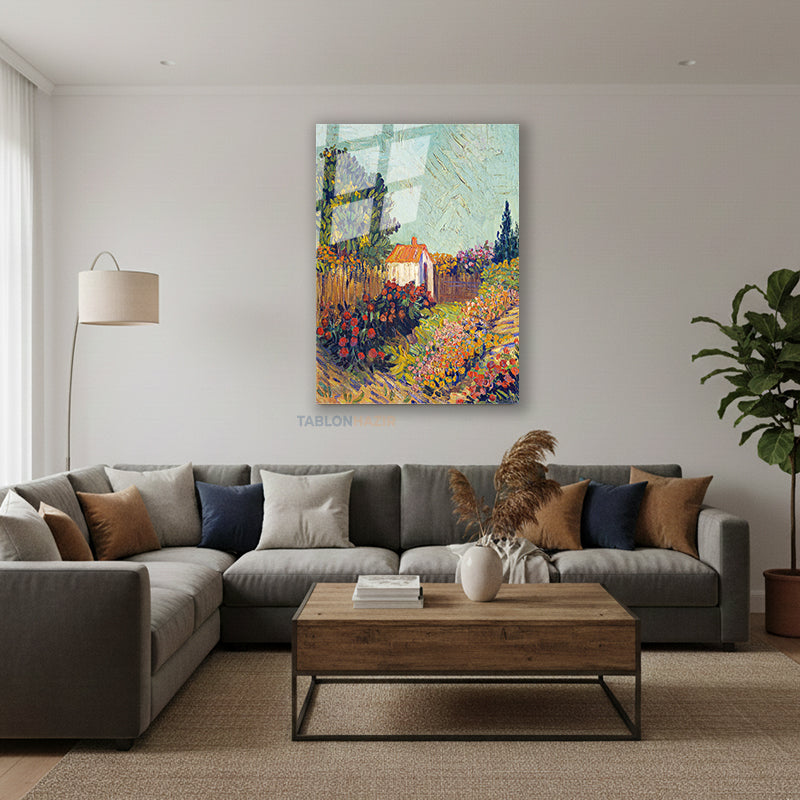 Dikey Cam Tablo Salon Duvar Tablosu Dikey Cam Unlu Manzara Yeni Ev Hediyesi Ofis Tablosu