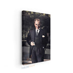 Dikey Kanvas Tablo Salon Duvar Tablosu Atatürk Klasik Renkli Yeni Ev Hediyesi Ofis Tablosu