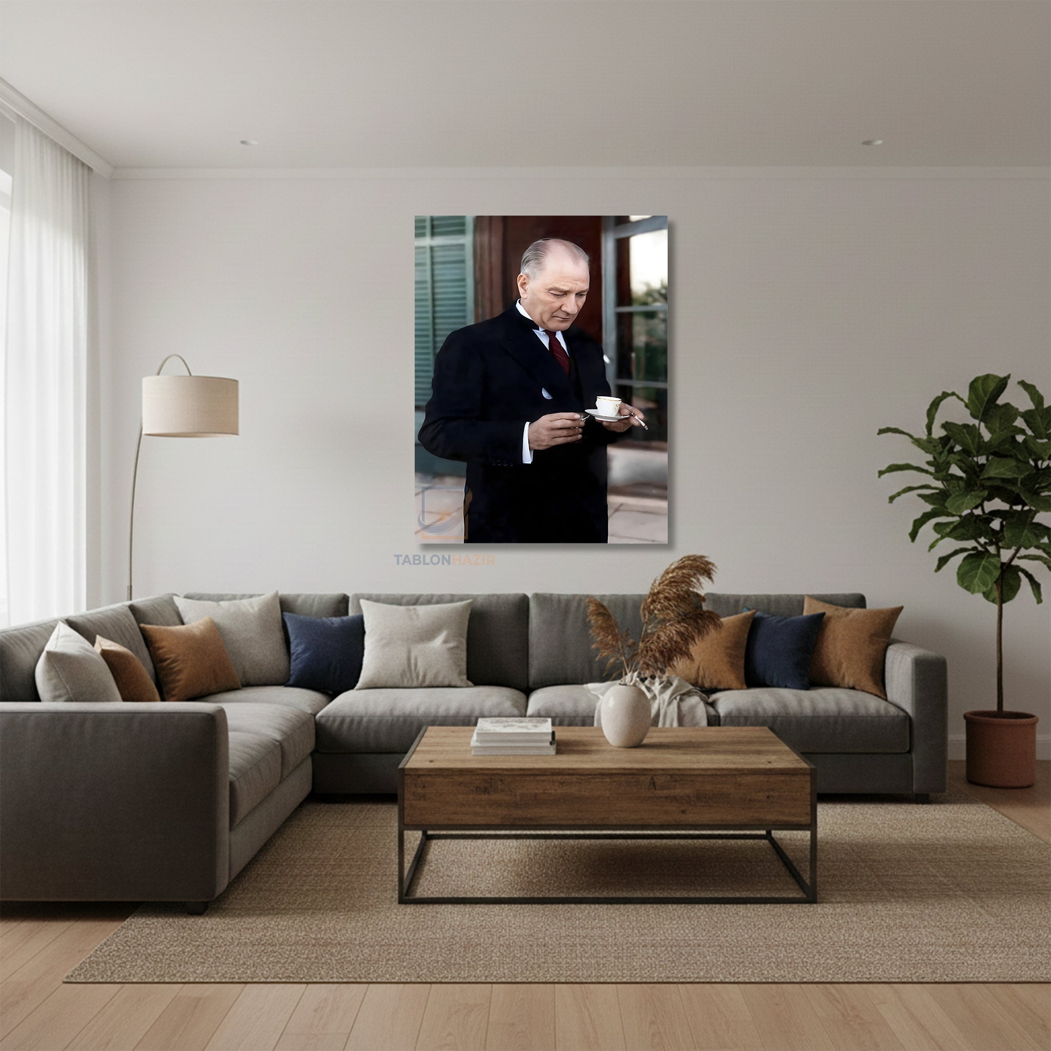 Dikey Kanvas Tablo Salon Duvar Tablosu Kanvas Atatürk 047 Yeni Ev Hediyesi Ofis Tablosu