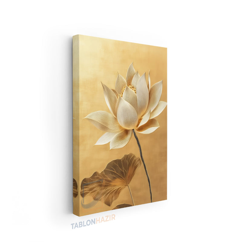 Dikey Kanvas Tablo Salon Duvar Tablosu Çiçek Yaprak Yeni Ev Hediyesi Ofis Tablosu
