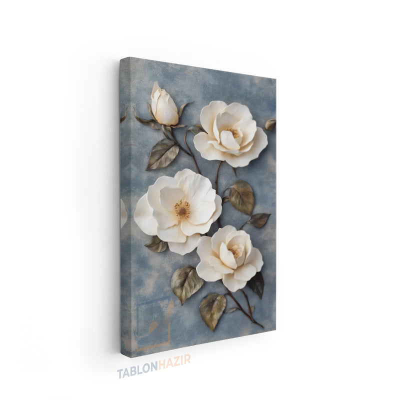 Dikey Kanvas Tablo Salon Duvar Tablosu Güzel Çiçekler Yeni Ev Hediyesi Ofis Tablosu
