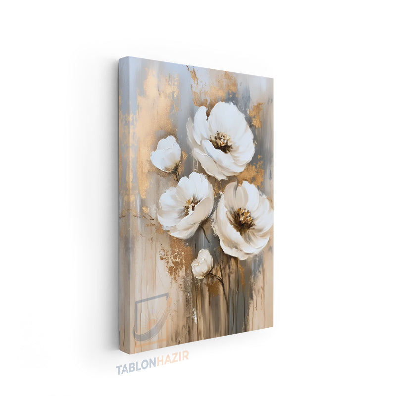 Dikey Kanvas Tablo Salon Duvar Tablosu Klasik Çiçek Yeni Ev Hediyesi Ofis Tablosu