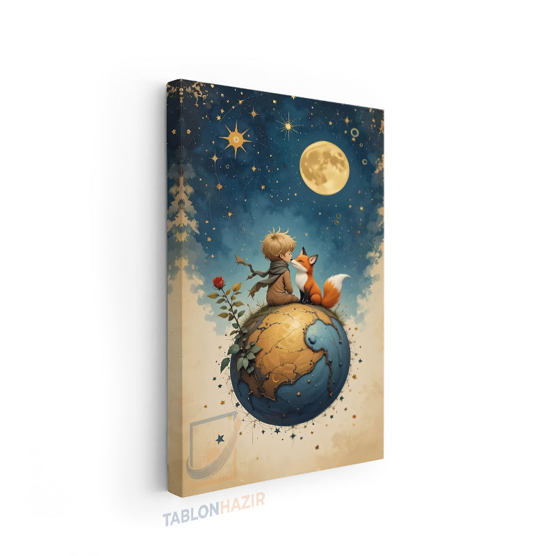 Dikey Kanvas Tablo Salon Duvar Tablosu Kucuk Prens Yeni Ev Hediyesi Ofis Tablosu