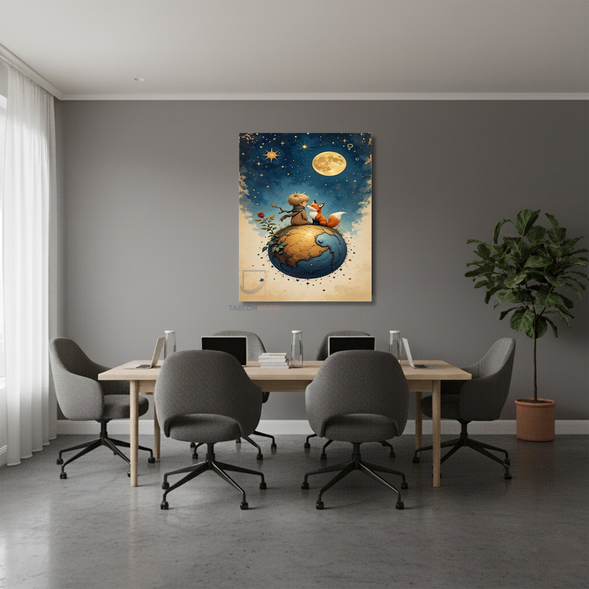 Dikey Kanvas Tablo Salon Duvar Tablosu Kucuk Prens Yeni Ev Hediyesi Ofis Tablosu