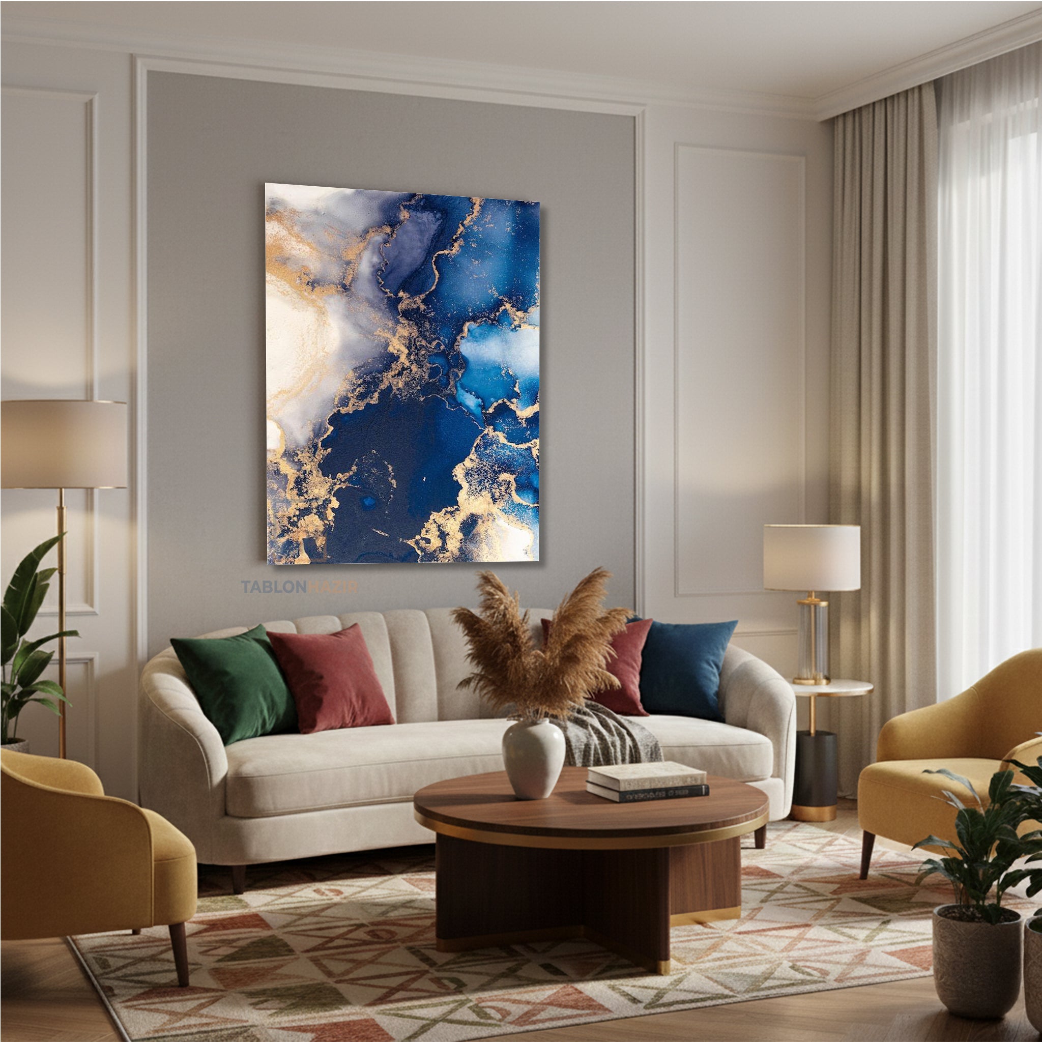 Dikey Kanvas Tablo Salon Duvar Tablosu Mermer Deseni Tasarım Yeni Ev Hediyesi Ofis Tablosu