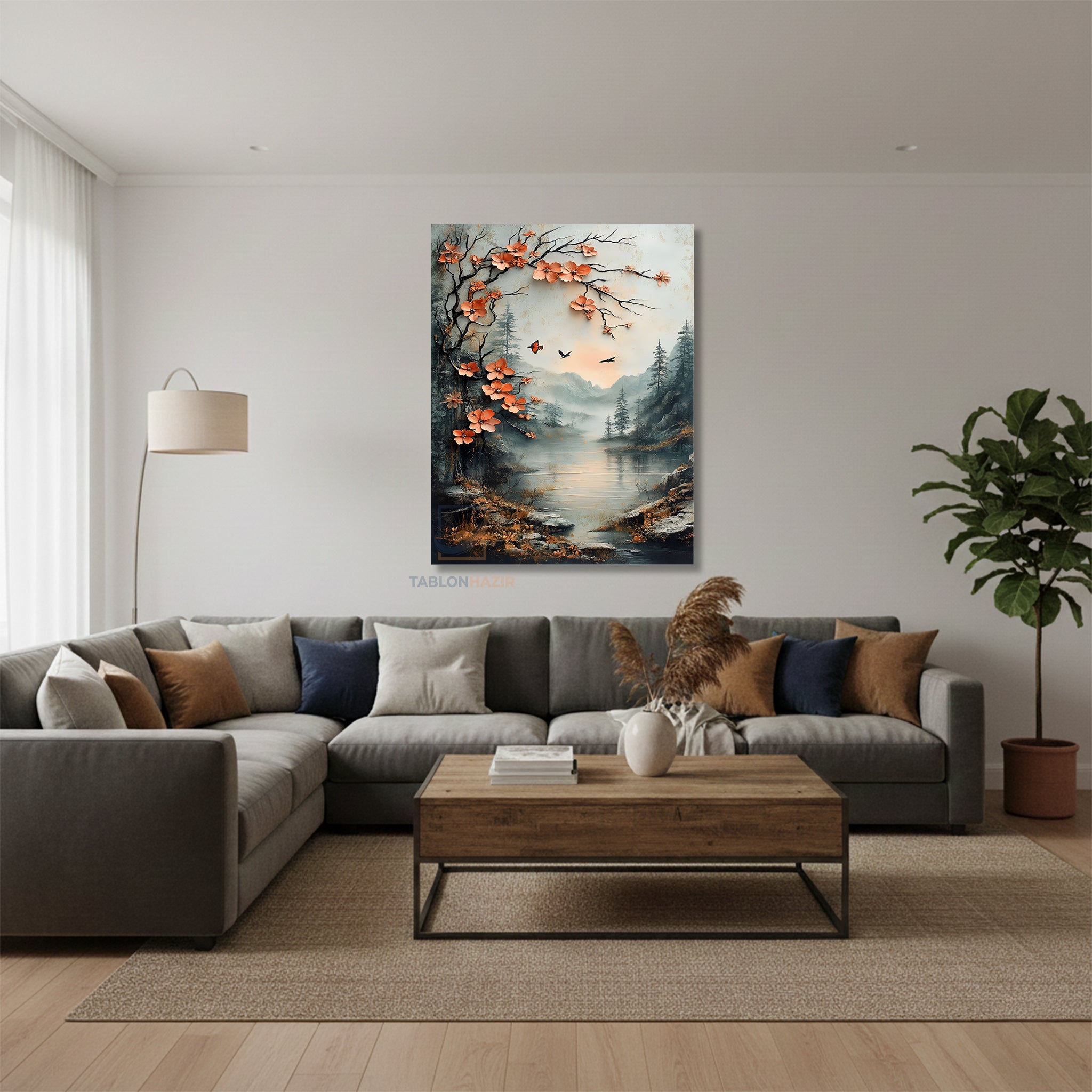 Dikey Kanvas Tablo Salon Duvar Tablosu Mistik Doga Temasi Yeni Ev Hediyesi Ofis Tablosu