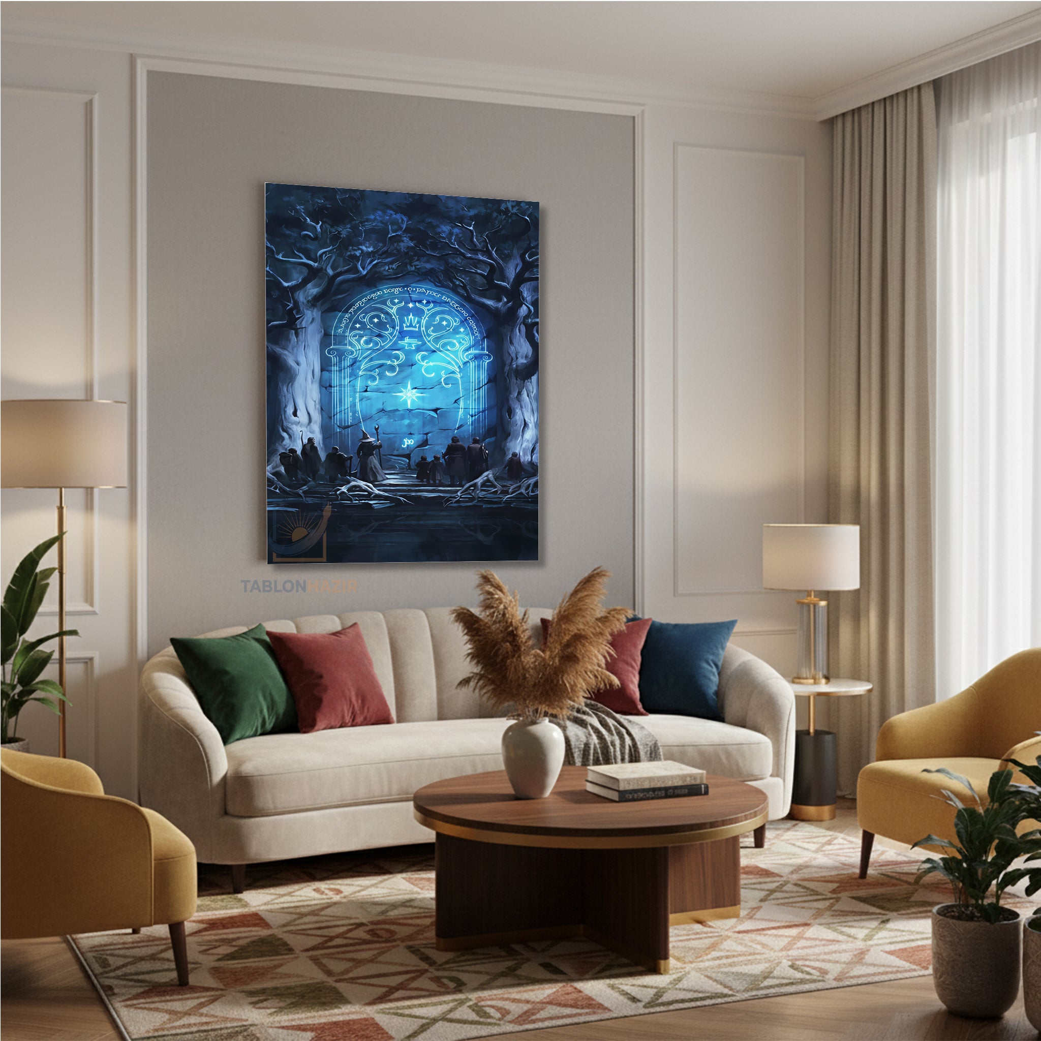 Dikey Kanvas Tablo Salon Duvar Tablosu Moria Gecidi Yeni Ev Hediyesi Ofis Tablosu