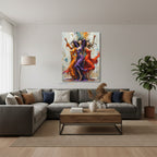 Dikey Kanvas Tablo Salon Duvar Tablosu Renkli Kizlar Yeni Ev Hediyesi Ofis Tablosu