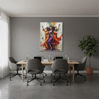 Dikey Kanvas Tablo Salon Duvar Tablosu Renkli Kizlar Yeni Ev Hediyesi Ofis Tablosu