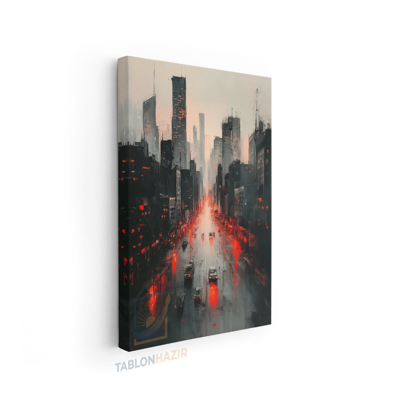 Dikey Kanvas Tablo Salon Duvar Tablosu Sehir Merkezi Yeni Ev Hediyesi Ofis Tablosu