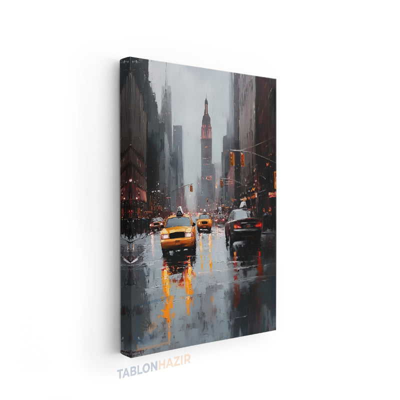 Dikey Kanvas Tablo Salon Duvar Tablosu Sehir Trafik Yeni Ev Hediyesi Ofis Tablosu