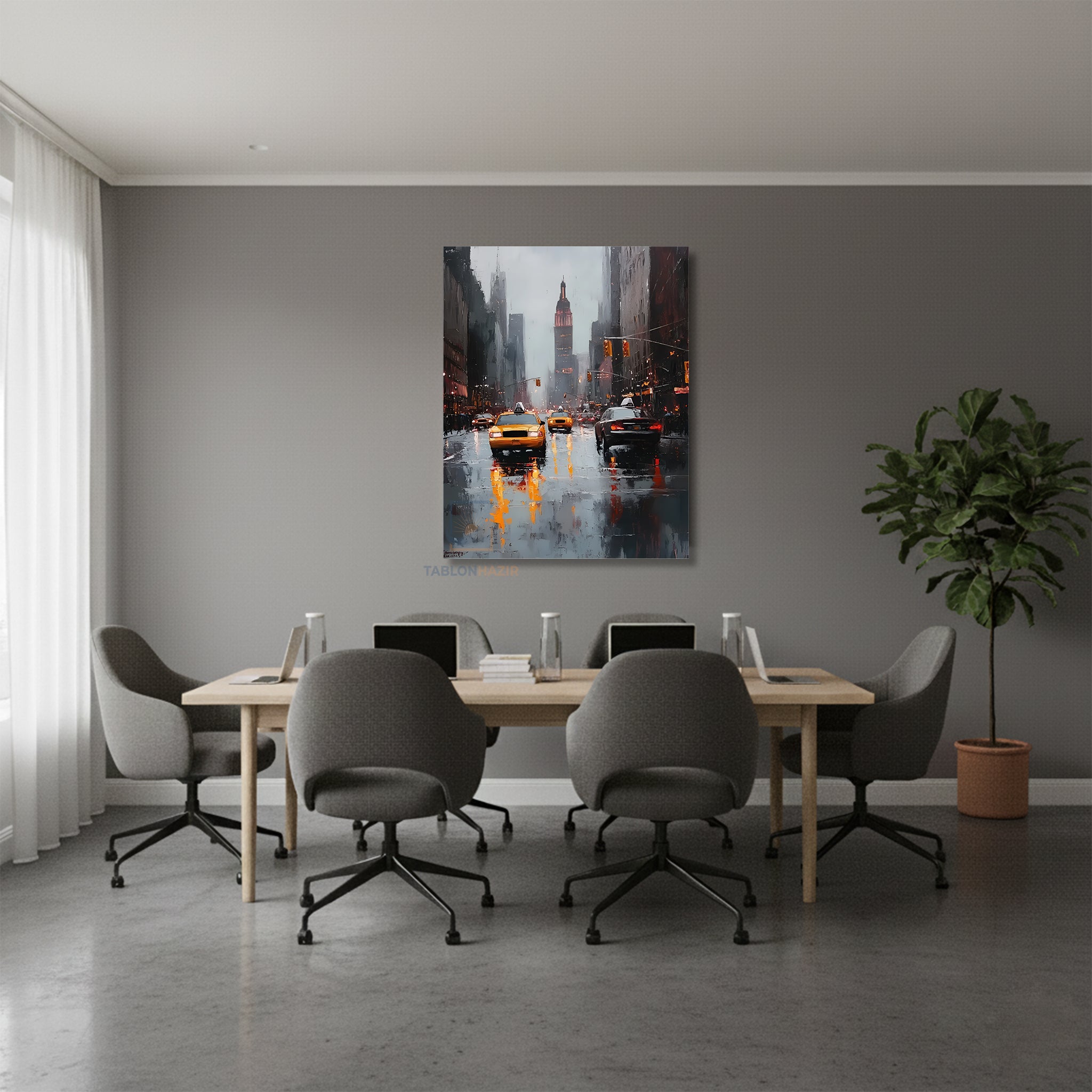 Dikey Kanvas Tablo Salon Duvar Tablosu Sehir Trafik Yeni Ev Hediyesi Ofis Tablosu