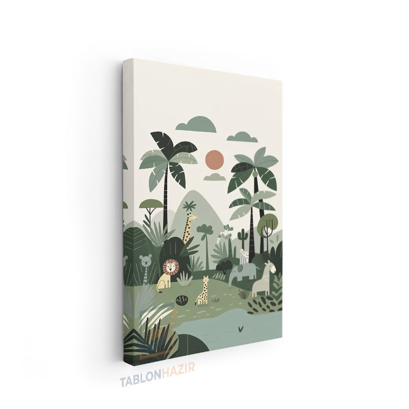 Dikey Kanvas Tablo Salon Duvar Tablosu Sevimli Hayvanlar Yeni Ev Hediyesi Ofis Tablosu