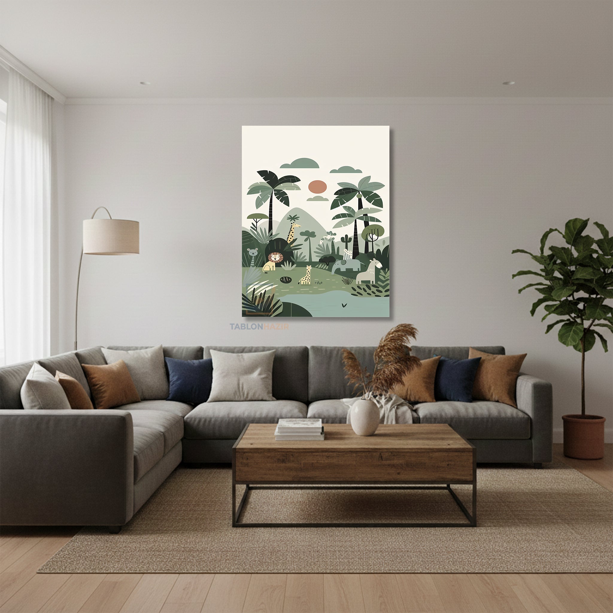 Dikey Kanvas Tablo Salon Duvar Tablosu Sevimli Hayvanlar Yeni Ev Hediyesi Ofis Tablosu