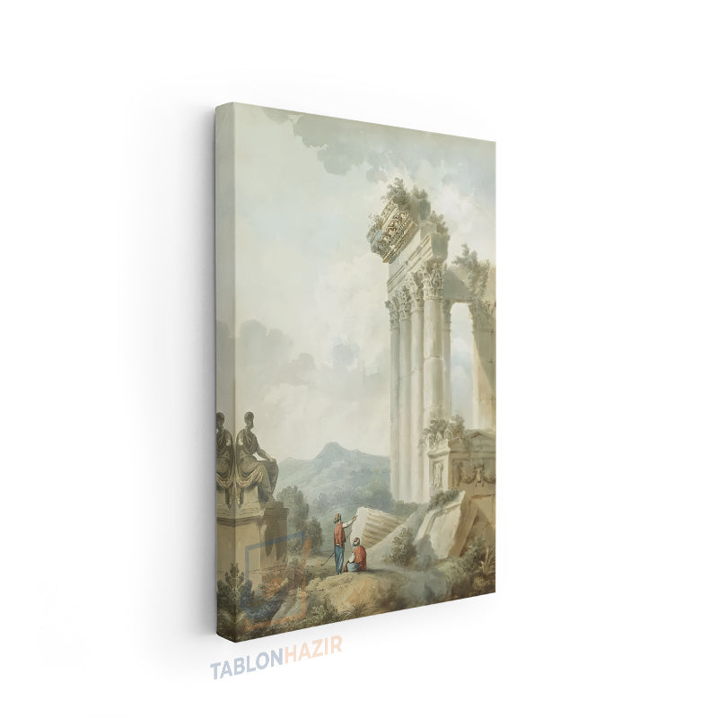 Dikey Kanvas Tablo Salon Duvar Tablosu Tarih Ve Gunumuz Yeni Ev Hediyesi Ofis Tablosu