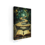 Dikey Kanvas Tablo Salon Duvar Tablosu Uzay Ve Kitap Yeni Ev Hediyesi Ofis Tablosu