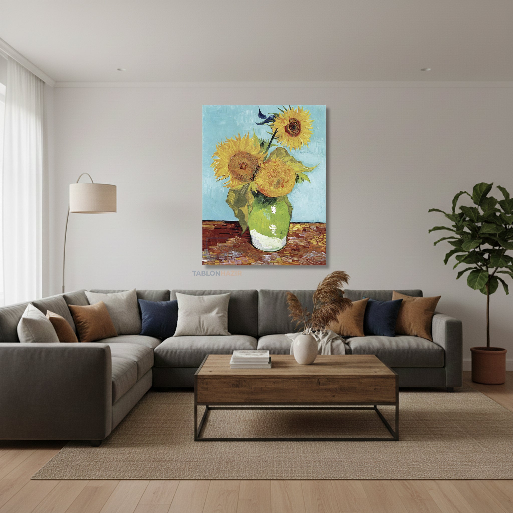 Dikey Kanvas Tablo Salon Duvar Tablosu Vangogh 101 Yeni Ev Hediyesi Ofis Tablosu