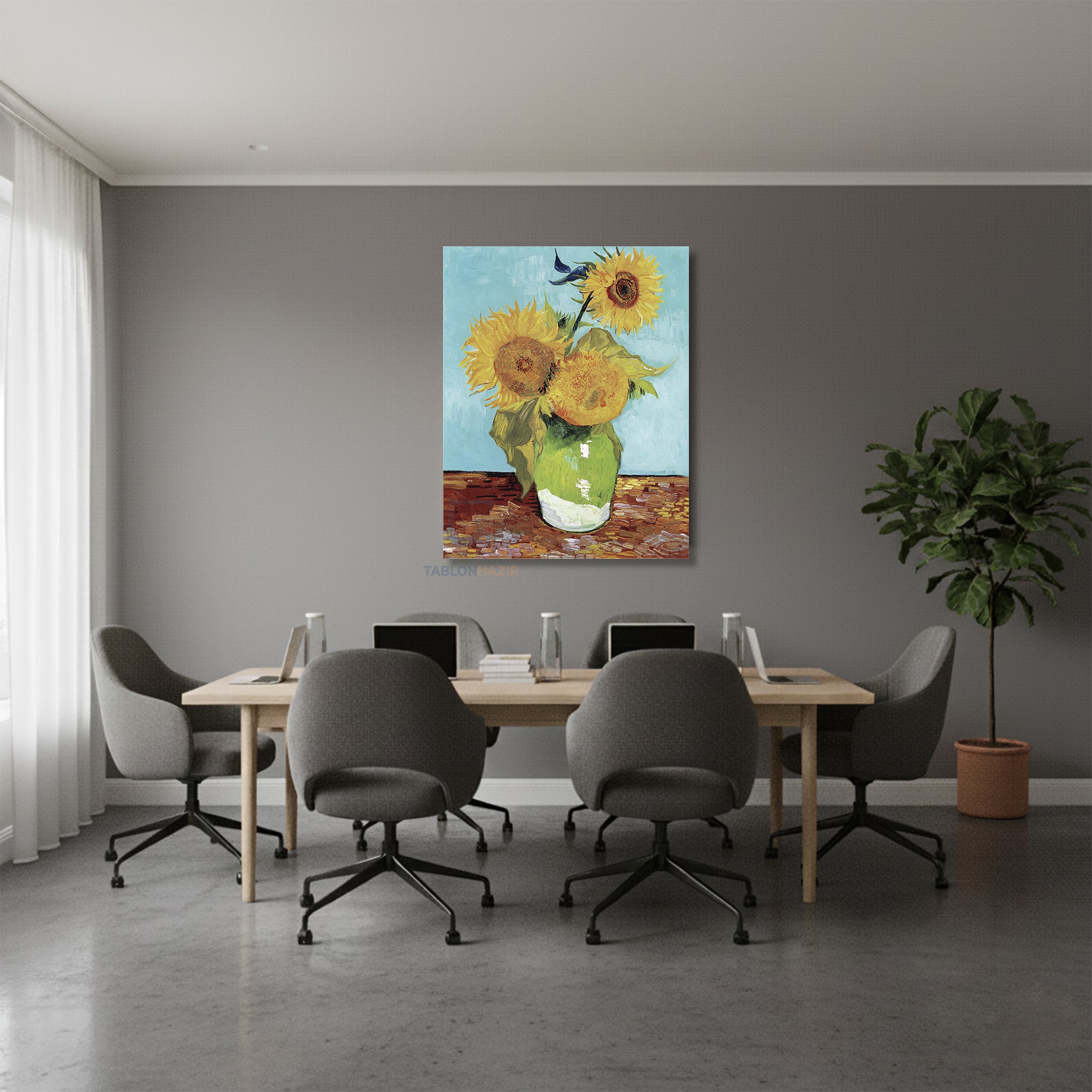 Dikey Kanvas Tablo Salon Duvar Tablosu Vangogh 101 Yeni Ev Hediyesi Ofis Tablosu