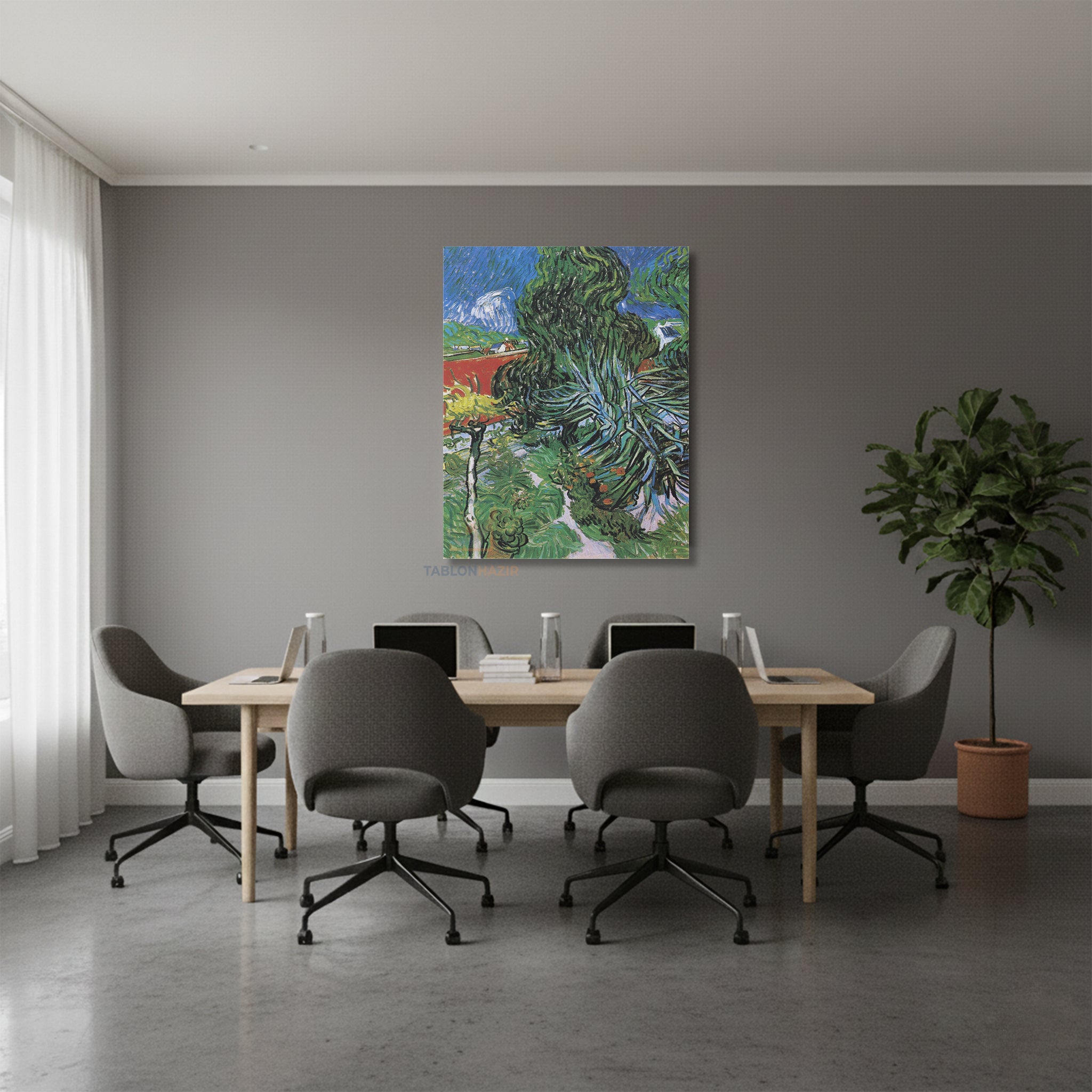 Dikey Kanvas Tablo Salon Duvar Tablosu Vangogh 102 Yeni Ev Hediyesi Ofis Tablosu