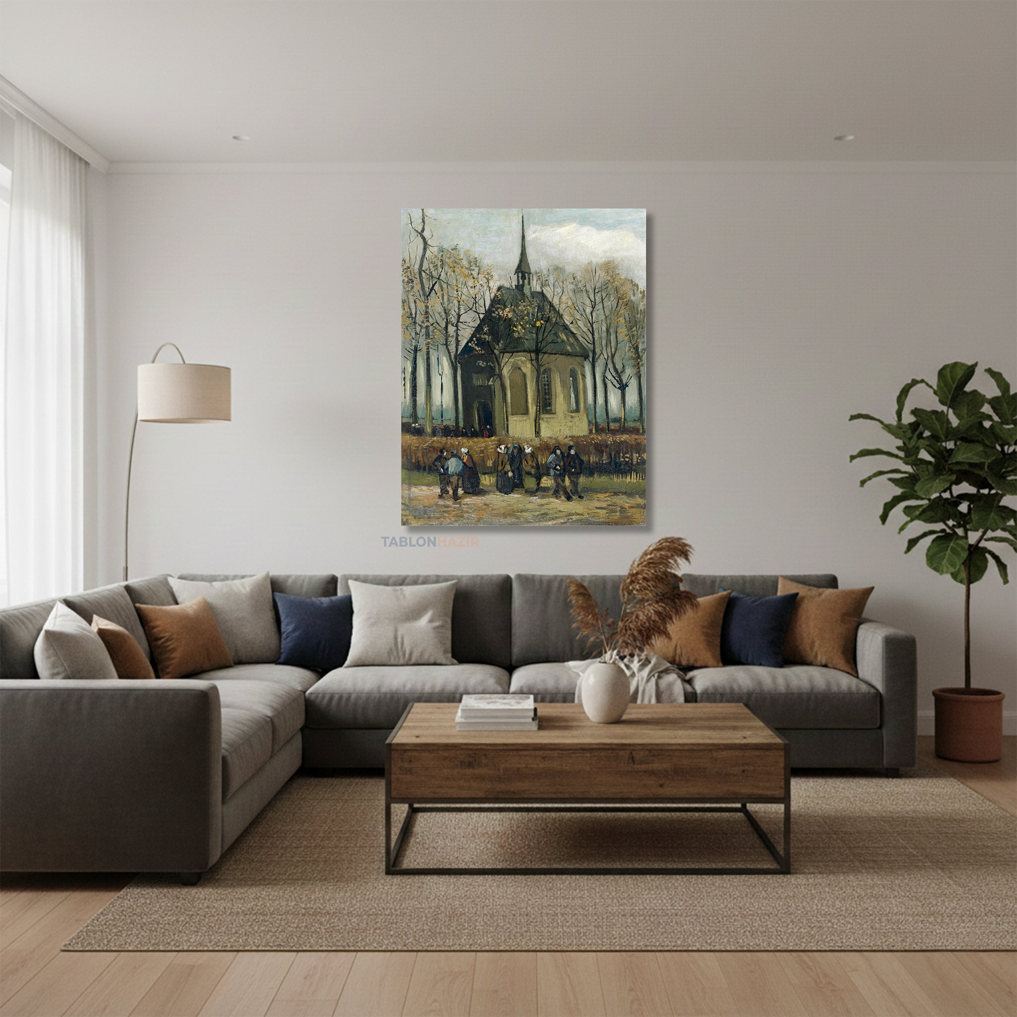 Dikey Kanvas Tablo Salon Duvar Tablosu Vangogh 107 Yeni Ev Hediyesi Ofis Tablosu