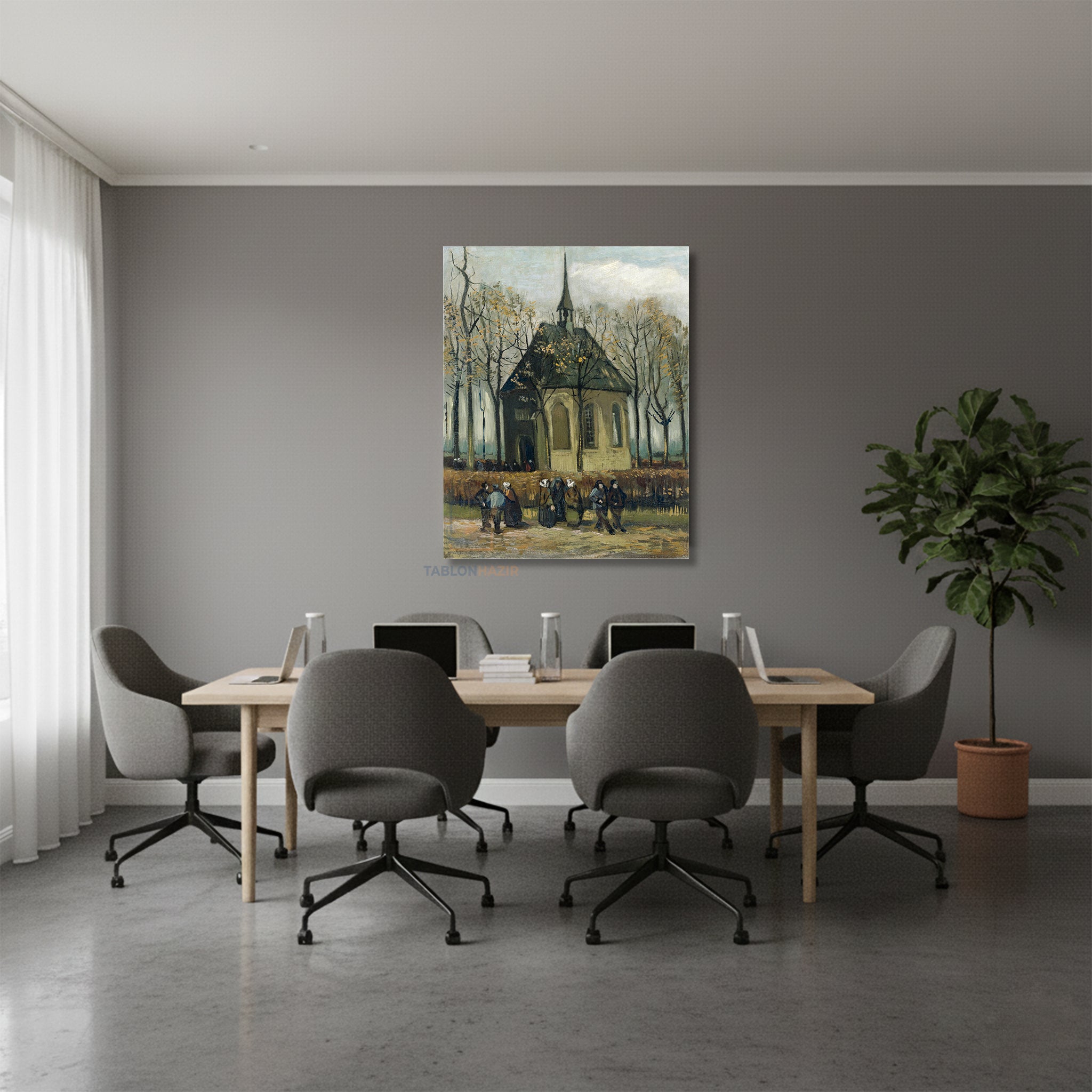 Dikey Kanvas Tablo Salon Duvar Tablosu Vangogh 107 Yeni Ev Hediyesi Ofis Tablosu