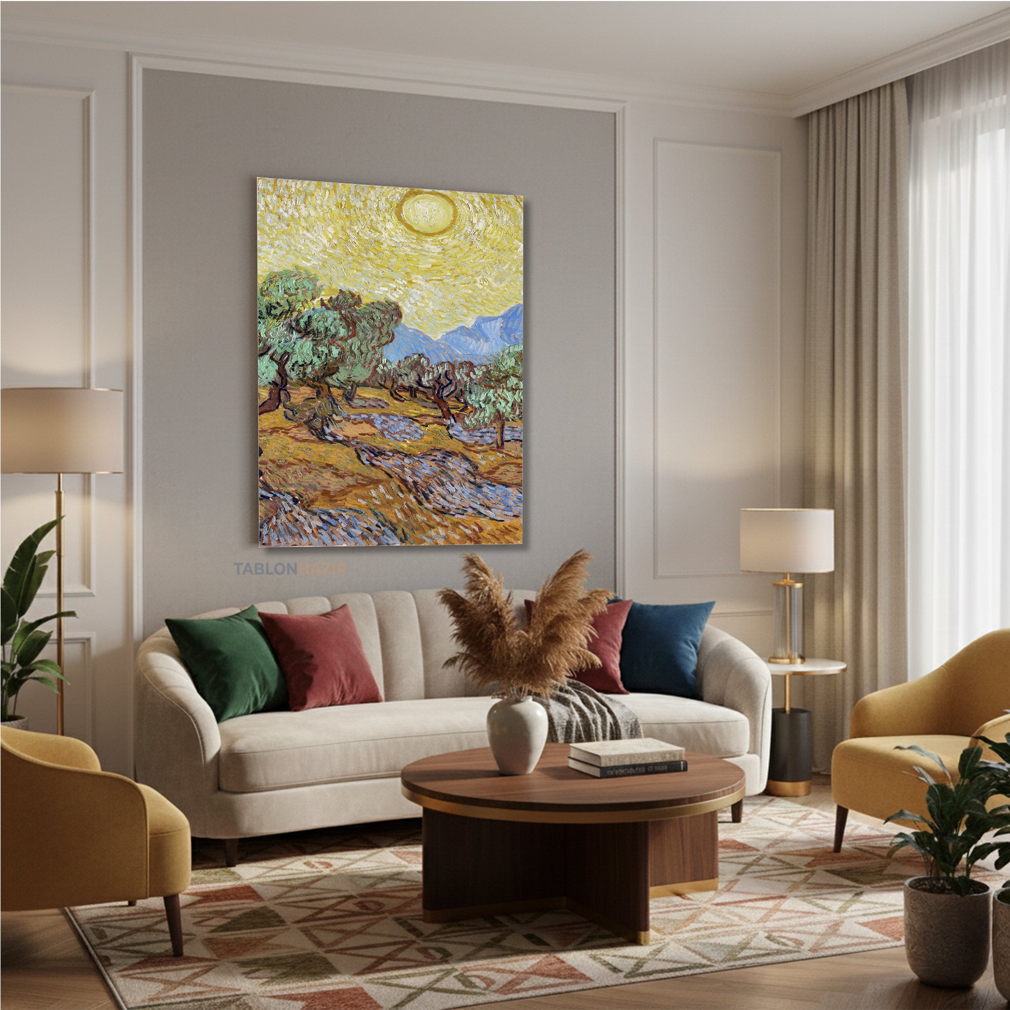 Dikey Kanvas Tablo Salon Duvar Tablosu Vangogh 113 Yeni Ev Hediyesi Ofis Tablosu