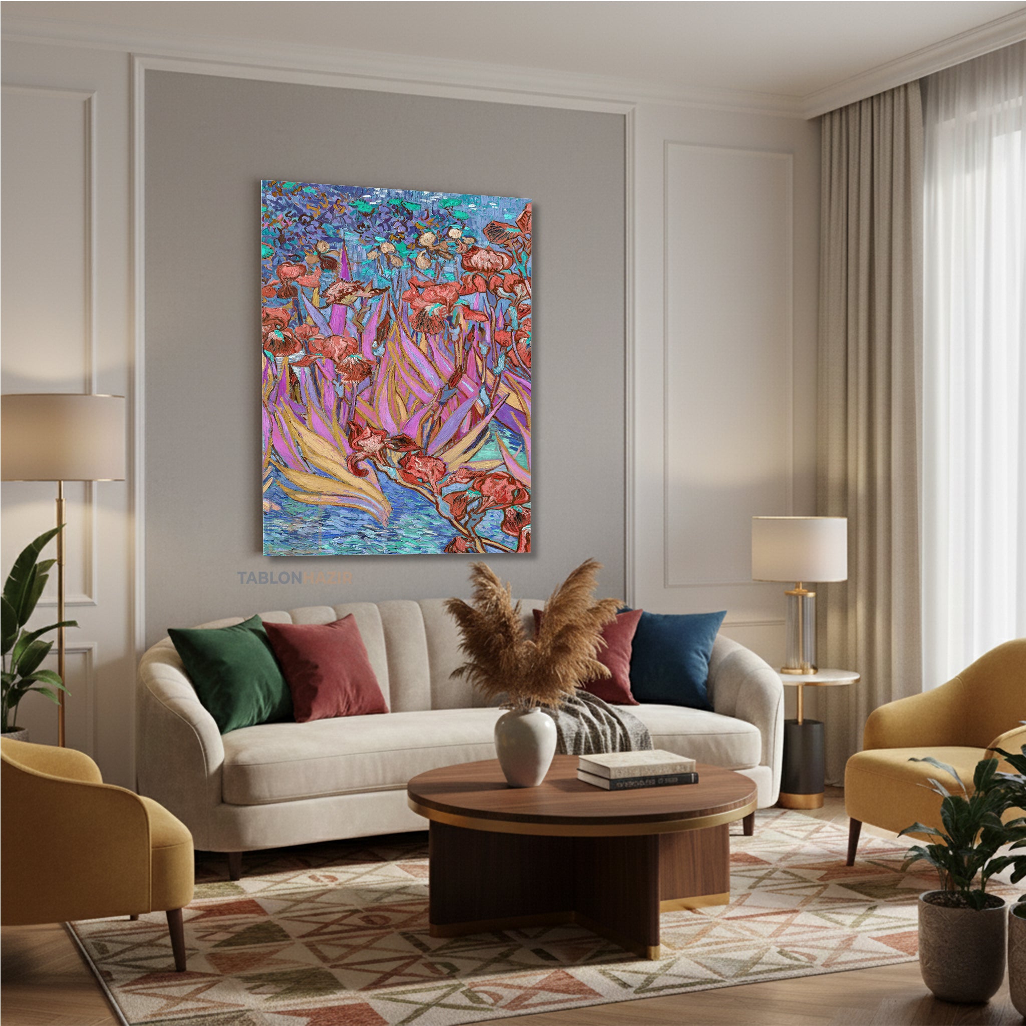 Dikey Kanvas Tablo Salon Duvar Tablosu Vangogh 119 Yeni Ev Hediyesi Ofis Tablosu