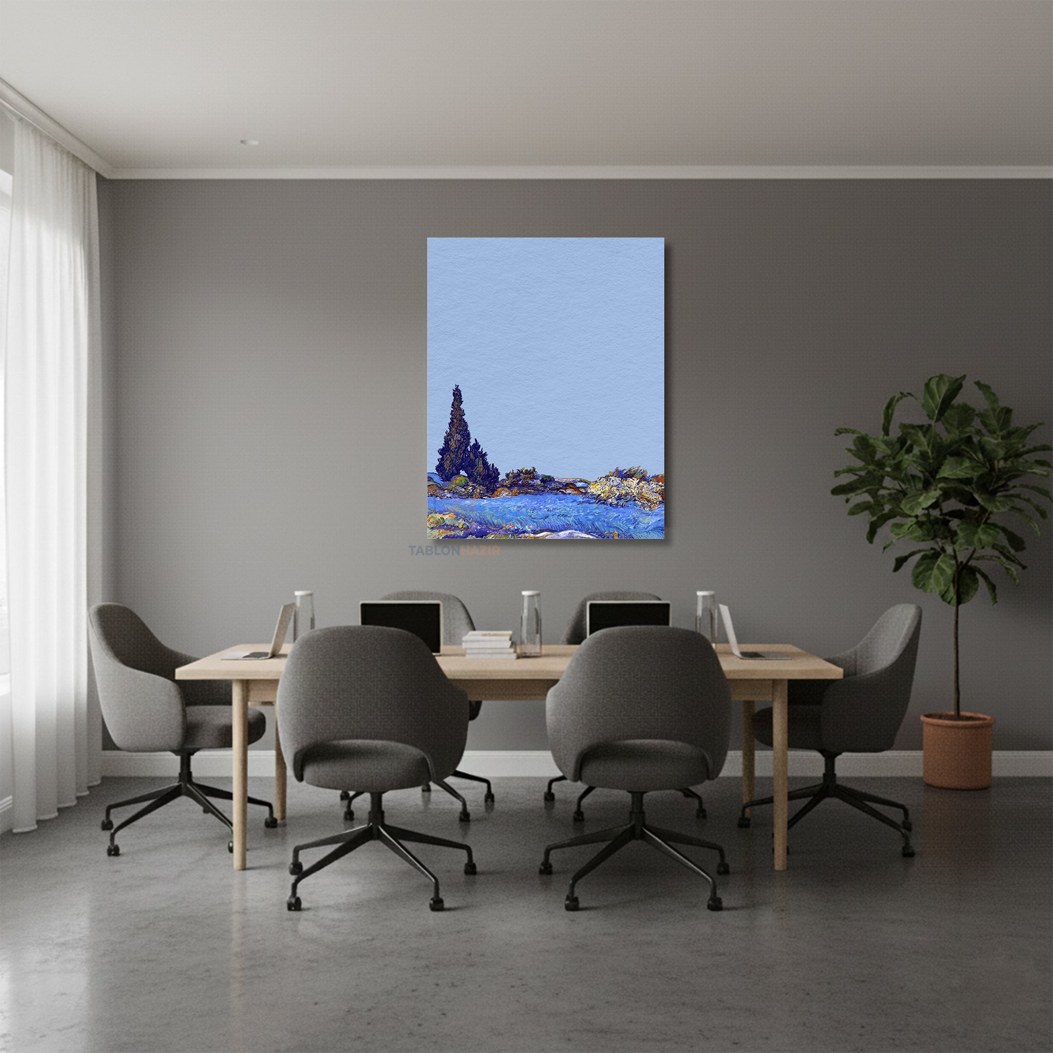 Dikey Kanvas Tablo Salon Duvar Tablosu Vangogh 122 Yeni Ev Hediyesi Ofis Tablosu