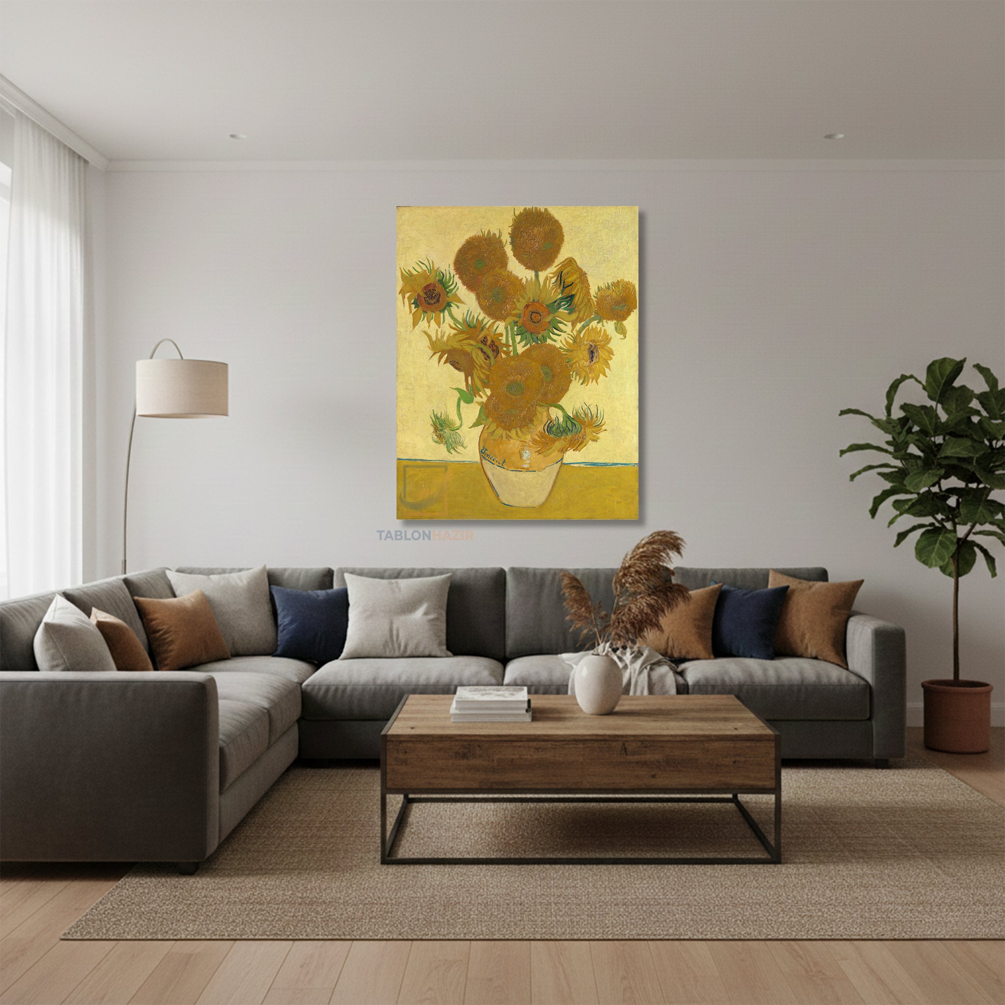 Dikey Kanvas Tablo Salon Duvar Tablosu Vangogh 136 Yeni Ev Hediyesi Ofis Tablosu