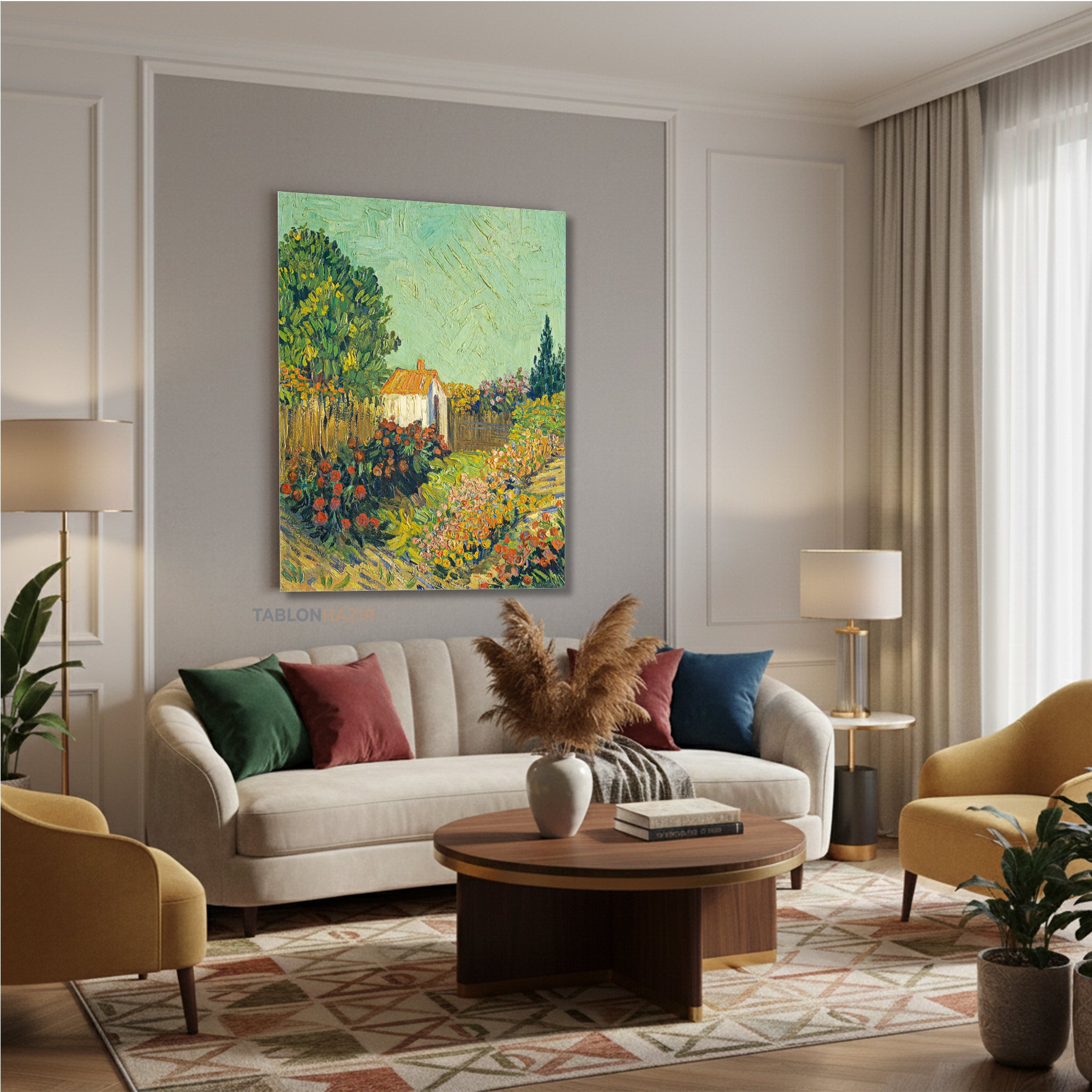 Dikey Kanvas Tablo Salon Duvar Tablosu Vangogh 137 Yeni Ev Hediyesi Ofis Tablosu