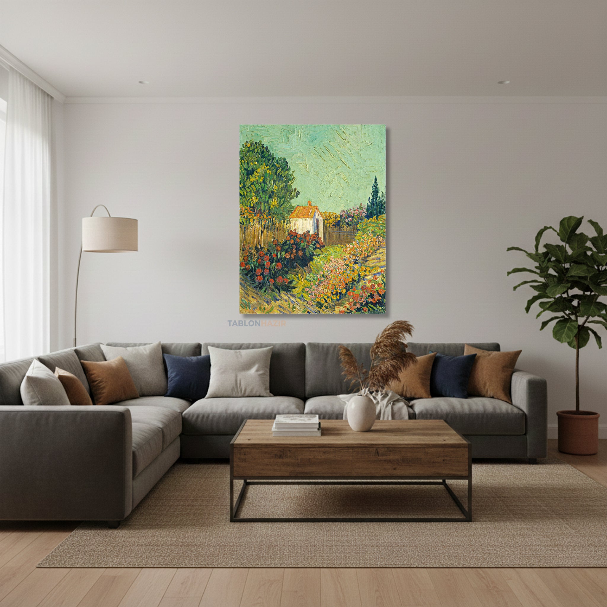 Dikey Kanvas Tablo Salon Duvar Tablosu Vangogh 137 Yeni Ev Hediyesi Ofis Tablosu