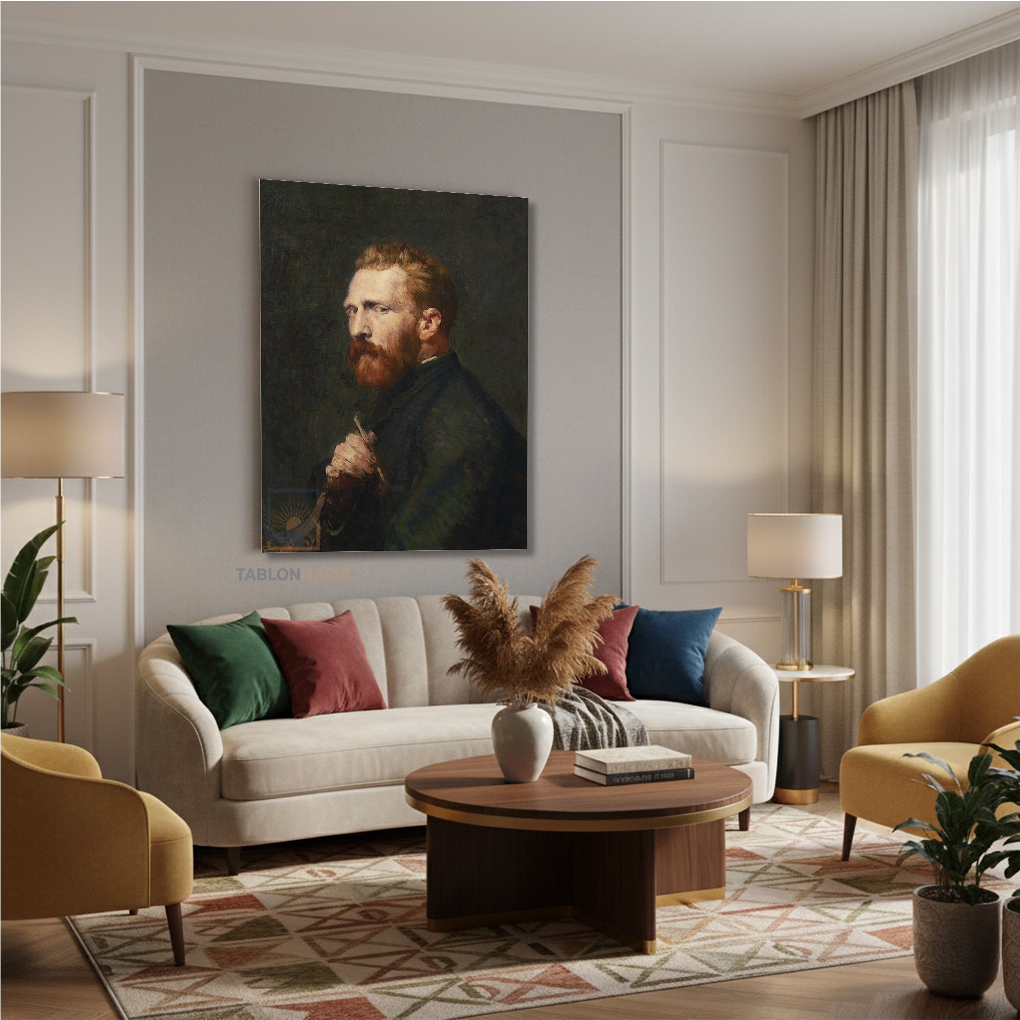 Dikey Kanvas Tablo Salon Duvar Tablosu Vangogh 139 Yeni Ev Hediyesi Ofis Tablosu