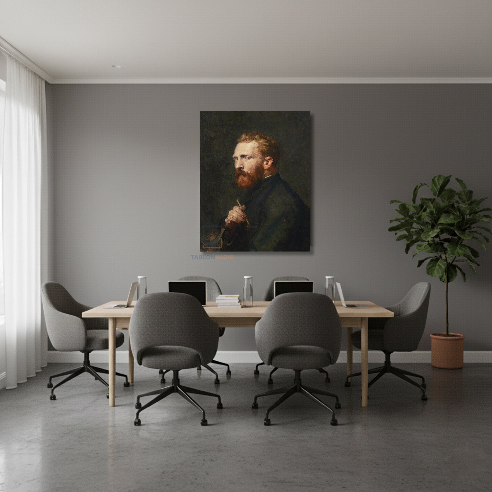 Dikey Kanvas Tablo Salon Duvar Tablosu Vangogh 139 Yeni Ev Hediyesi Ofis Tablosu