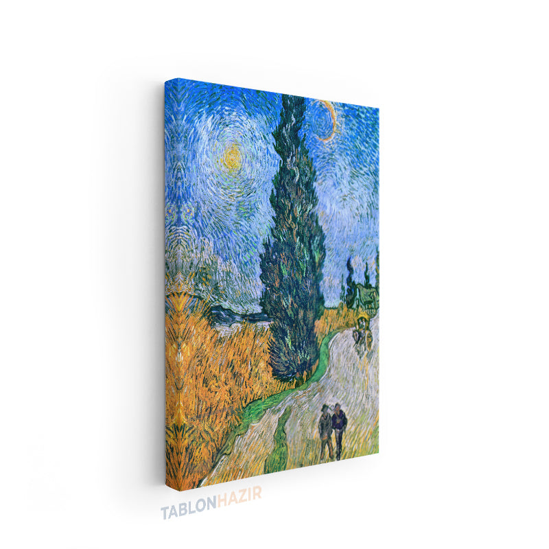 Dikey Kanvas Tablo Salon Duvar Tablosu Vangogh 27 Yeni Ev Hediyesi Ofis Tablosu