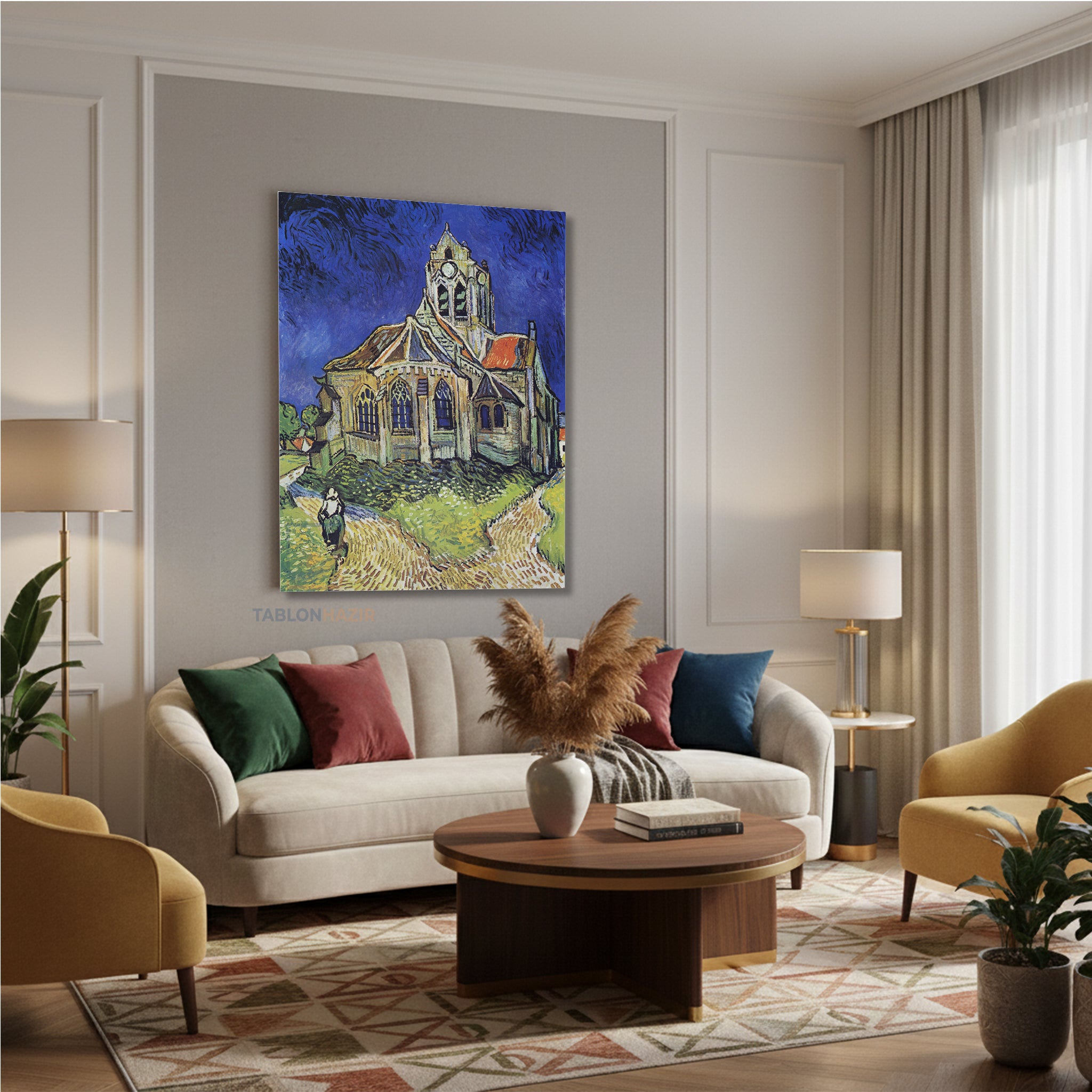 Dikey Kanvas Tablo Salon Duvar Tablosu Vangogh 35 Yeni Ev Hediyesi Ofis Tablosu