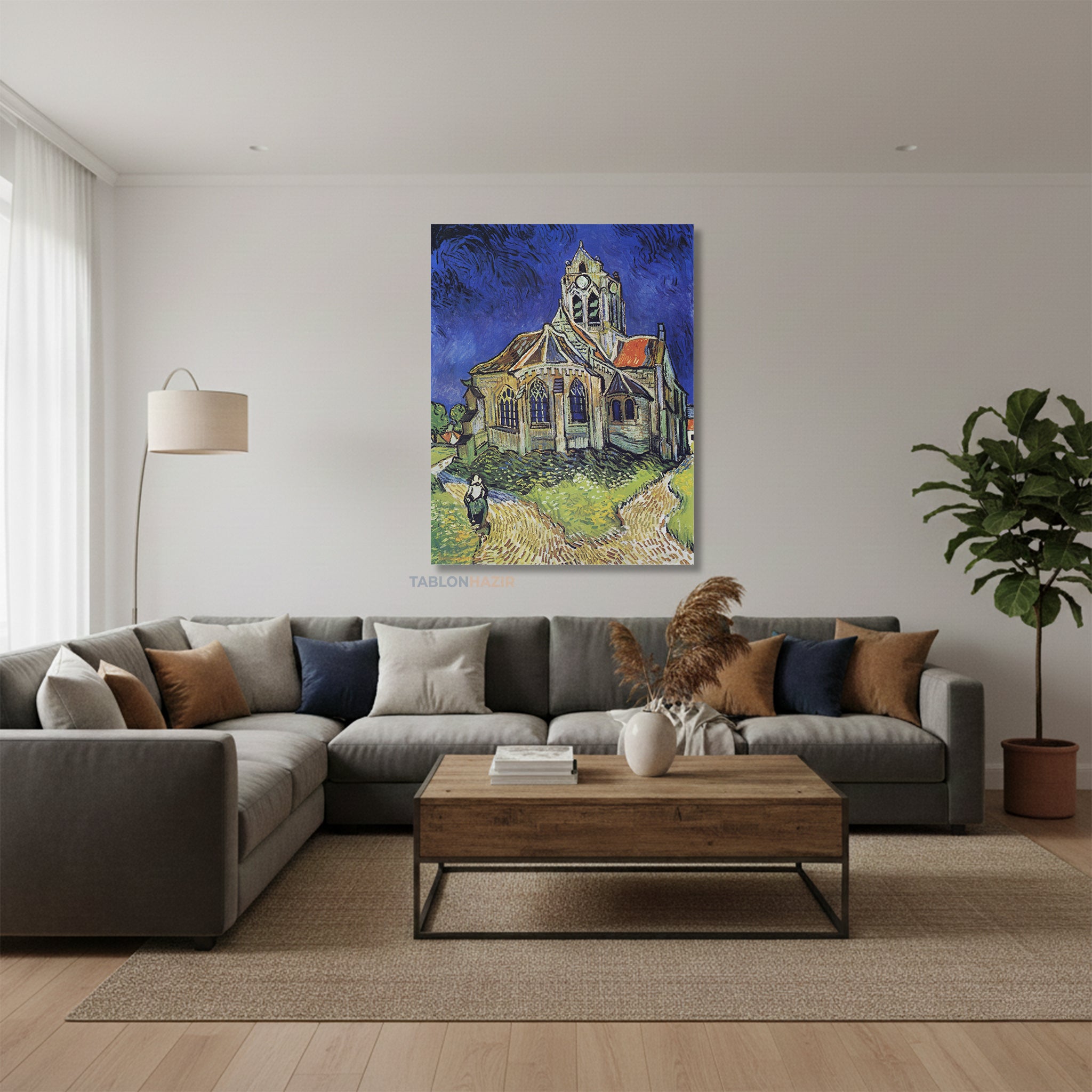 Dikey Kanvas Tablo Salon Duvar Tablosu Vangogh 35 Yeni Ev Hediyesi Ofis Tablosu