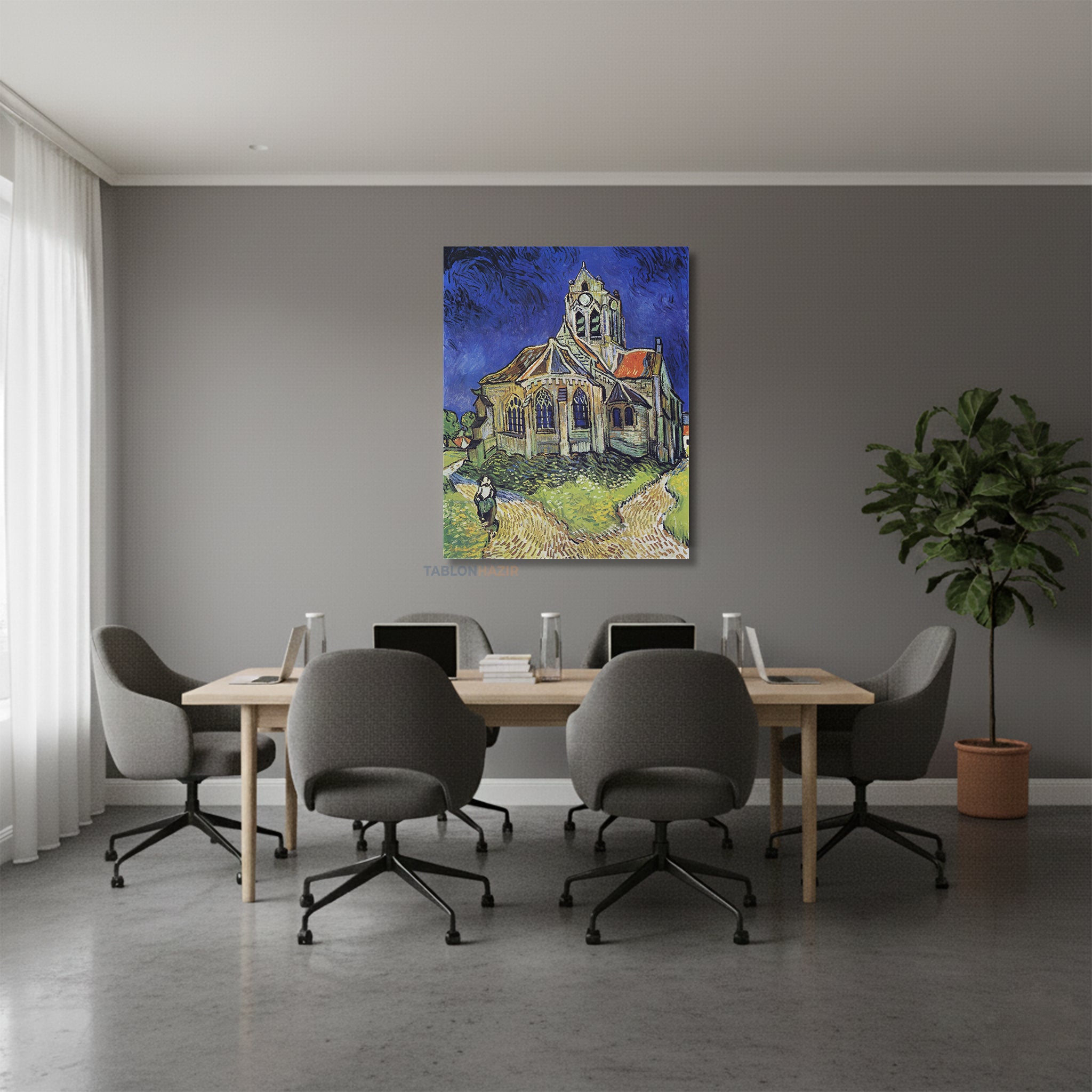 Dikey Kanvas Tablo Salon Duvar Tablosu Vangogh 35 Yeni Ev Hediyesi Ofis Tablosu