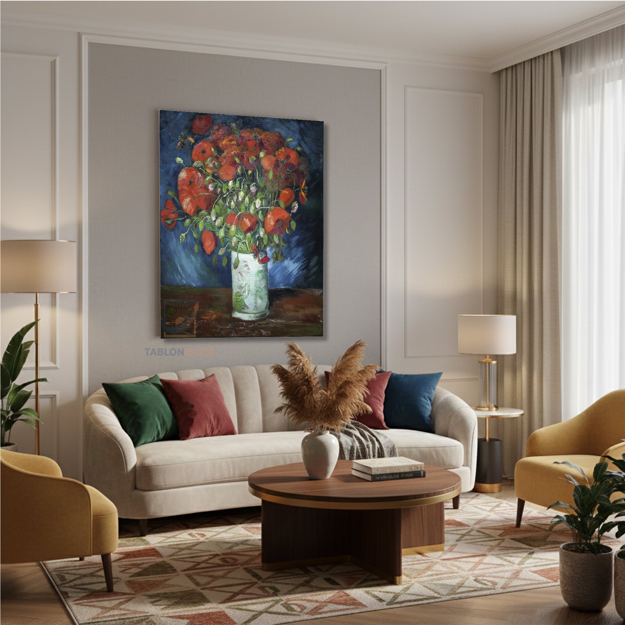 Dikey Kanvas Tablo Salon Duvar Tablosu Vangogh 39 Yeni Ev Hediyesi Ofis Tablosu