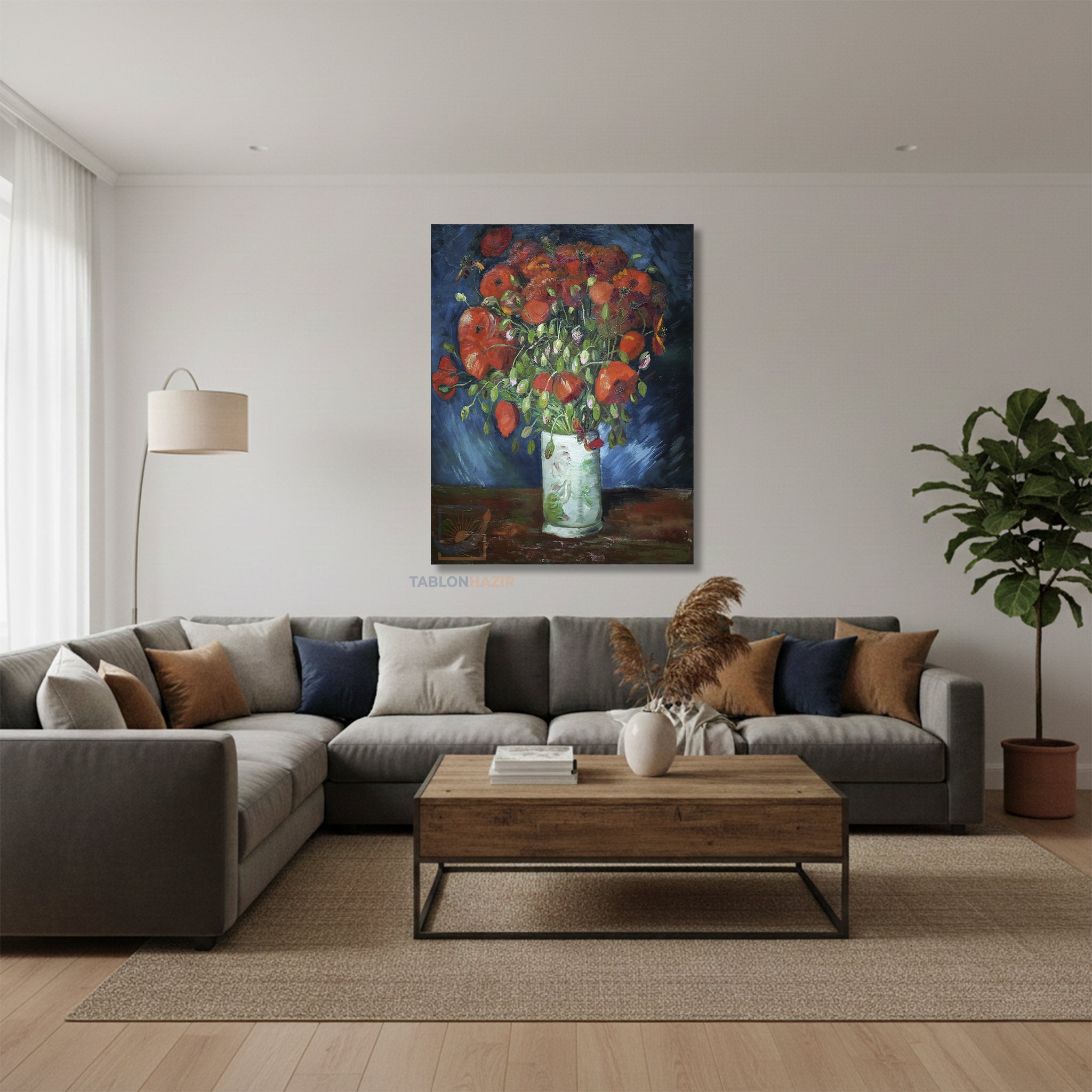 Dikey Kanvas Tablo Salon Duvar Tablosu Vangogh 39 Yeni Ev Hediyesi Ofis Tablosu