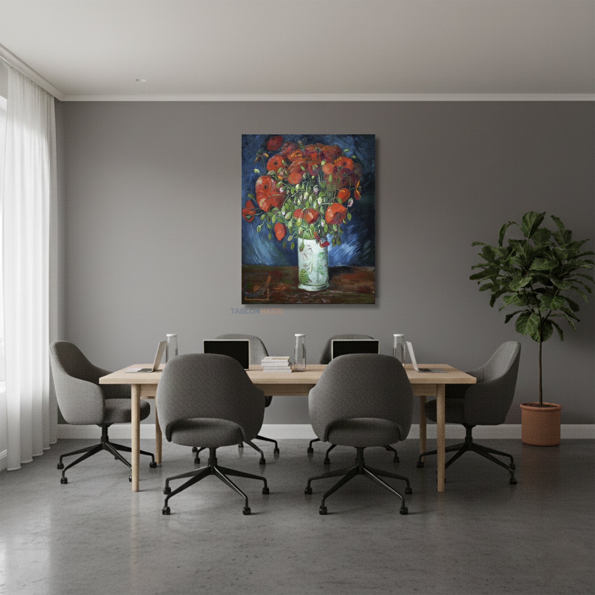 Dikey Kanvas Tablo Salon Duvar Tablosu Vangogh 39 Yeni Ev Hediyesi Ofis Tablosu